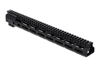 Midwest Industries Combat Rail 15 inch handguard features a black anodized finish